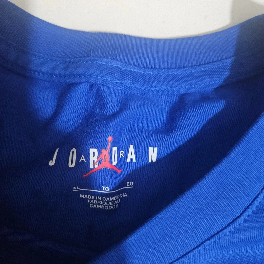 Jordan Mens Blue Michael Jordan Graphic T-Shirt XL Cereal Box Style Cotton Tee